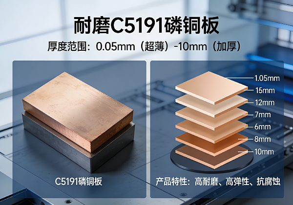 耐磨 C5191 磷铜板 0.05mm 超薄到 10mm 加厚