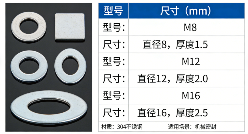 金属垫片的型号和尺寸(图1)
