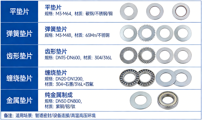 垫片规格型号大全(图1)
